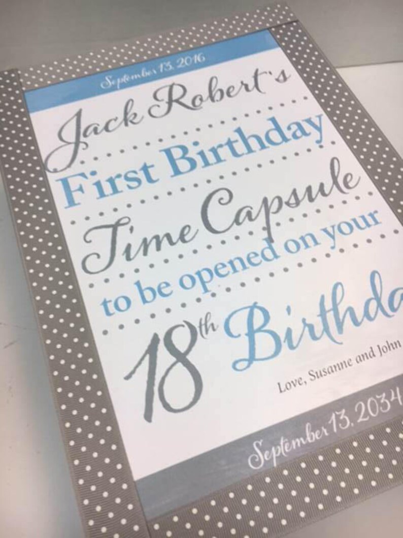 First Birthday Time Capsule custom colors