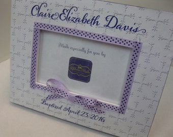 thumbnail image 2 of Baby Boy Baptism Photo Frame - Traditional Cradle Design For Christening Memories 2 of 11
