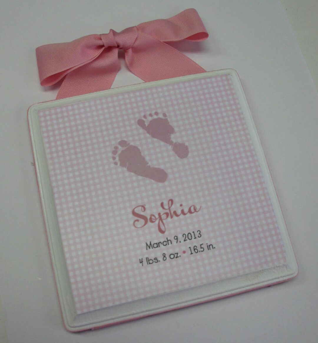 Baby Girl Birth Announcement Keepsake Plaque -any Color - Etsy