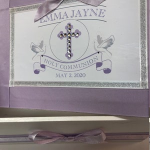 My First Communion Keepsake Box Lavender any colors Girls image 2