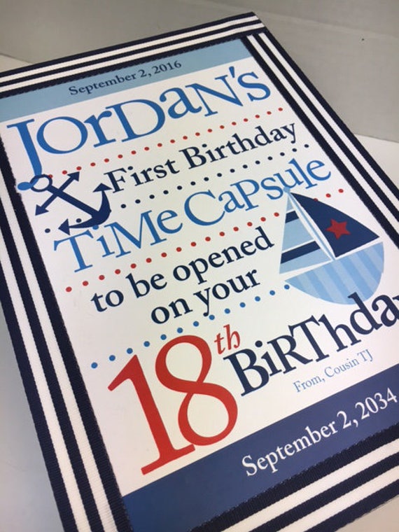 First Birthday Time Capsule custom colors