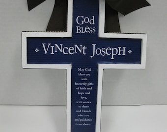 Boy's Baptism Cross -any color approx 7 x 9 inches