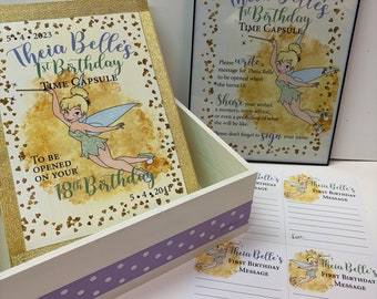 Tinker Belle Themed First Birthday Time Capsule, Instructions , Message Cards (any theme)