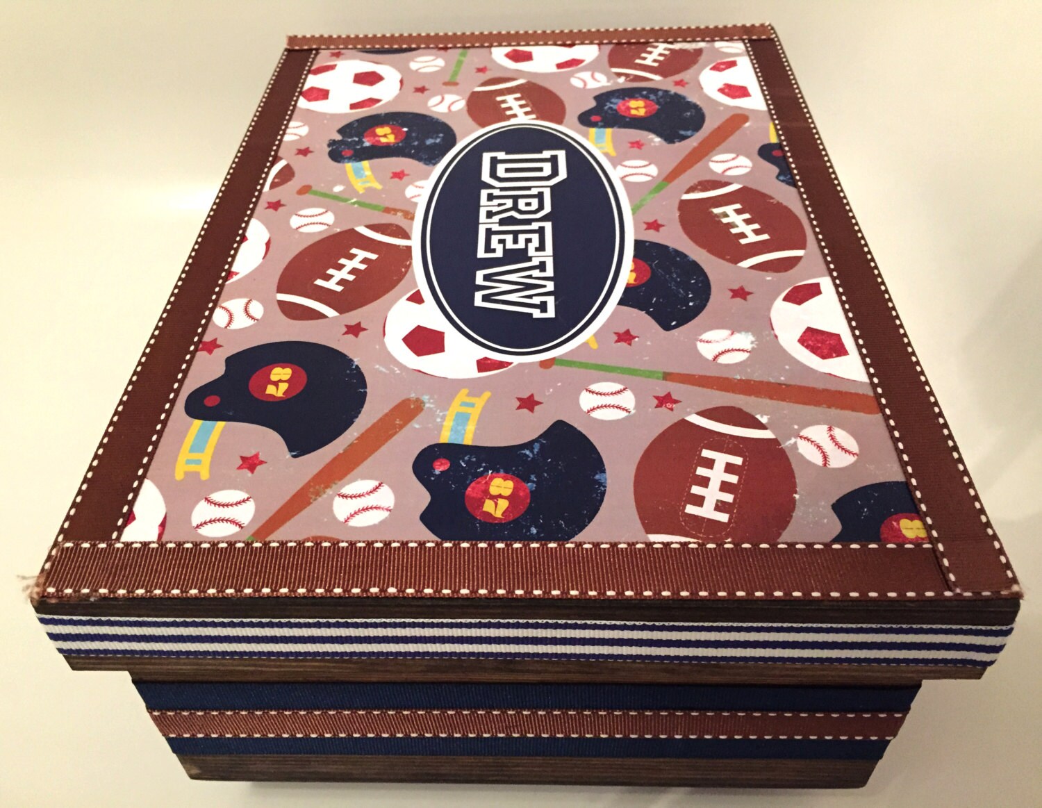 Boys Sports Themed Keepsake Box Etsy
