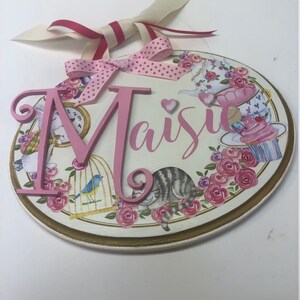 Alice in Wonderland Inspired Room Name plaque image 3