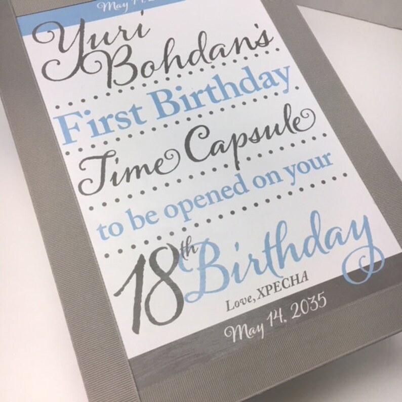 First Birthday Time Capsule custom colors