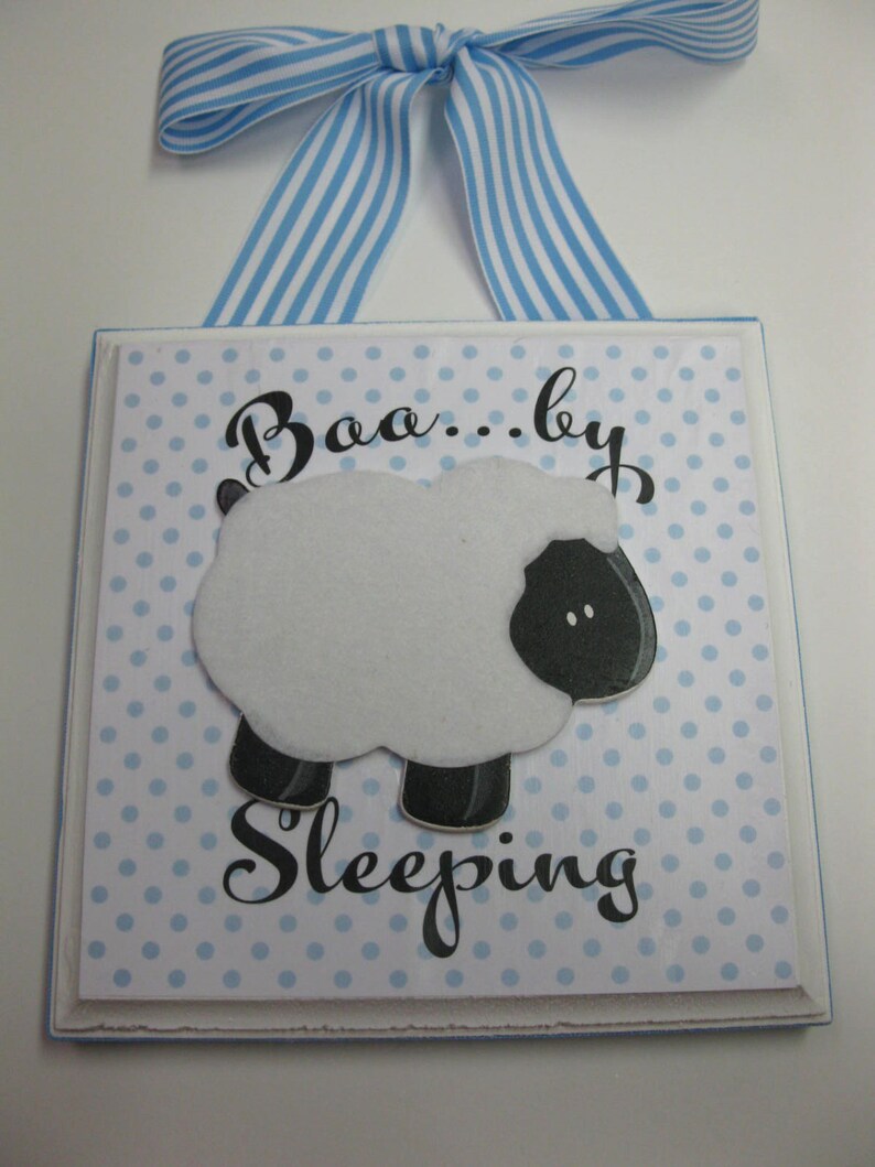 Baby Lamb Nursery Door Hanger-Baa...by Sleeping-any color image 5