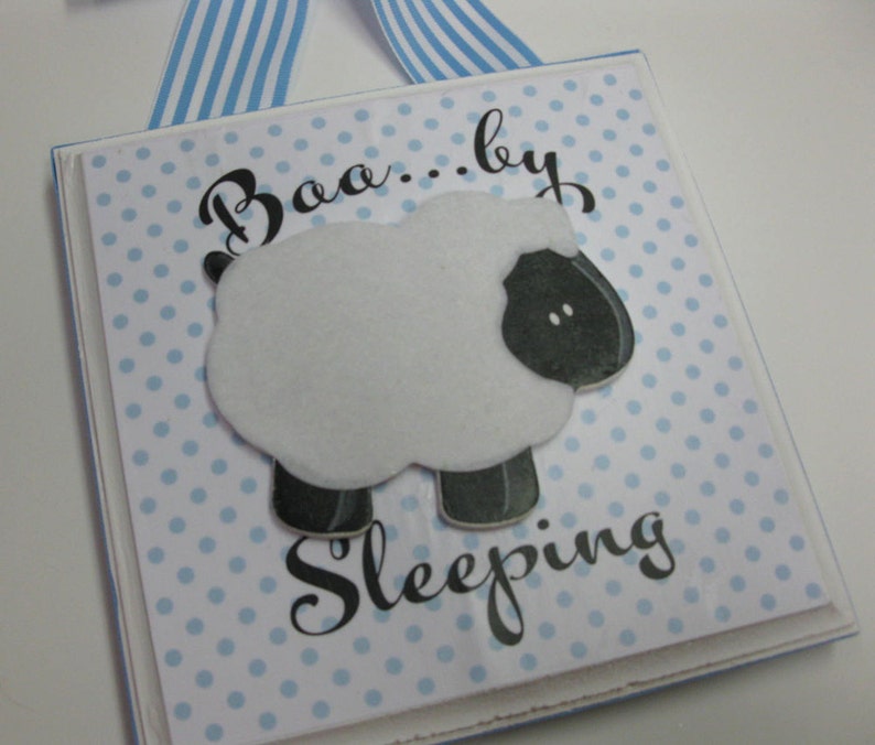 Baby Lamb Nursery Door Hanger-Baa...by Sleeping-any color image 3