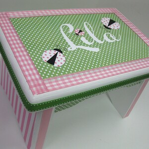 Ladybug Personalized Sturdy Stool Time Out or Name image 5