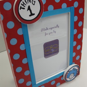 Thing 1/Thing 2 Picture Frame - Decoupaged Baby Gift