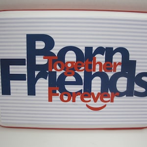Nautical Twin Boys Plaque  Born Together Friends Forever :)