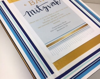 Bar/ Bat Mitzvah Keepsake Box with Invitation- can use e-vite