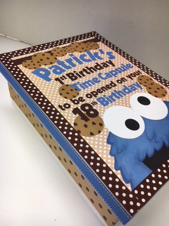 1st Birthday Time Capusule Keepsake Gift Cookie Monster Etsy