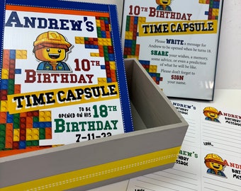 BUILDING BLOCKS Time Capsule with Framed Instructions and Cards or copy or print