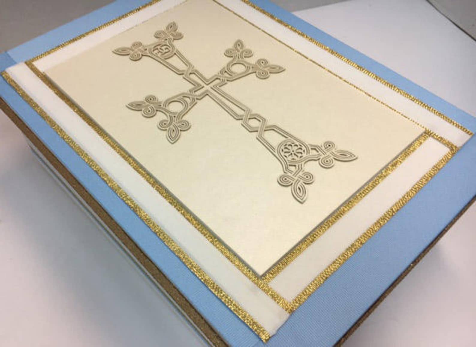 Baptism/christening Keepsake Box With Your Invitation Cross Etsy Ireland