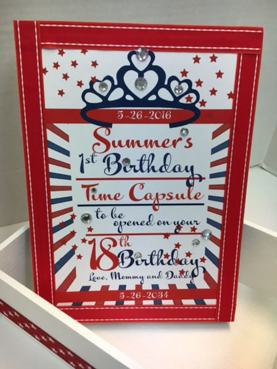 1st Birthday Time Capusule Keepsake Box Custom Americana Etsy