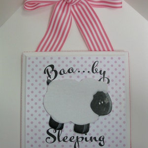 Baby Lamb Nursery Door Hanger-Baa...by Sleeping-any color image 2