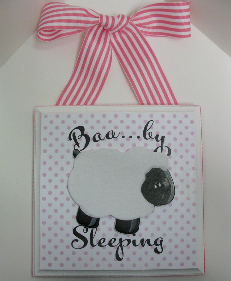 Baby Lamb Nursery Door Hanger-Baa...by Sleeping-any color image 2