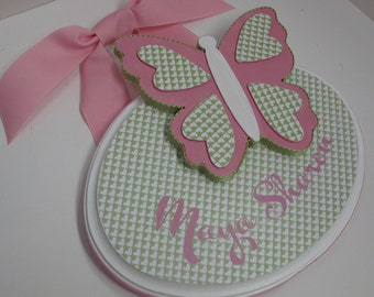 Childs Room Name Plaque-Butterfly Heart