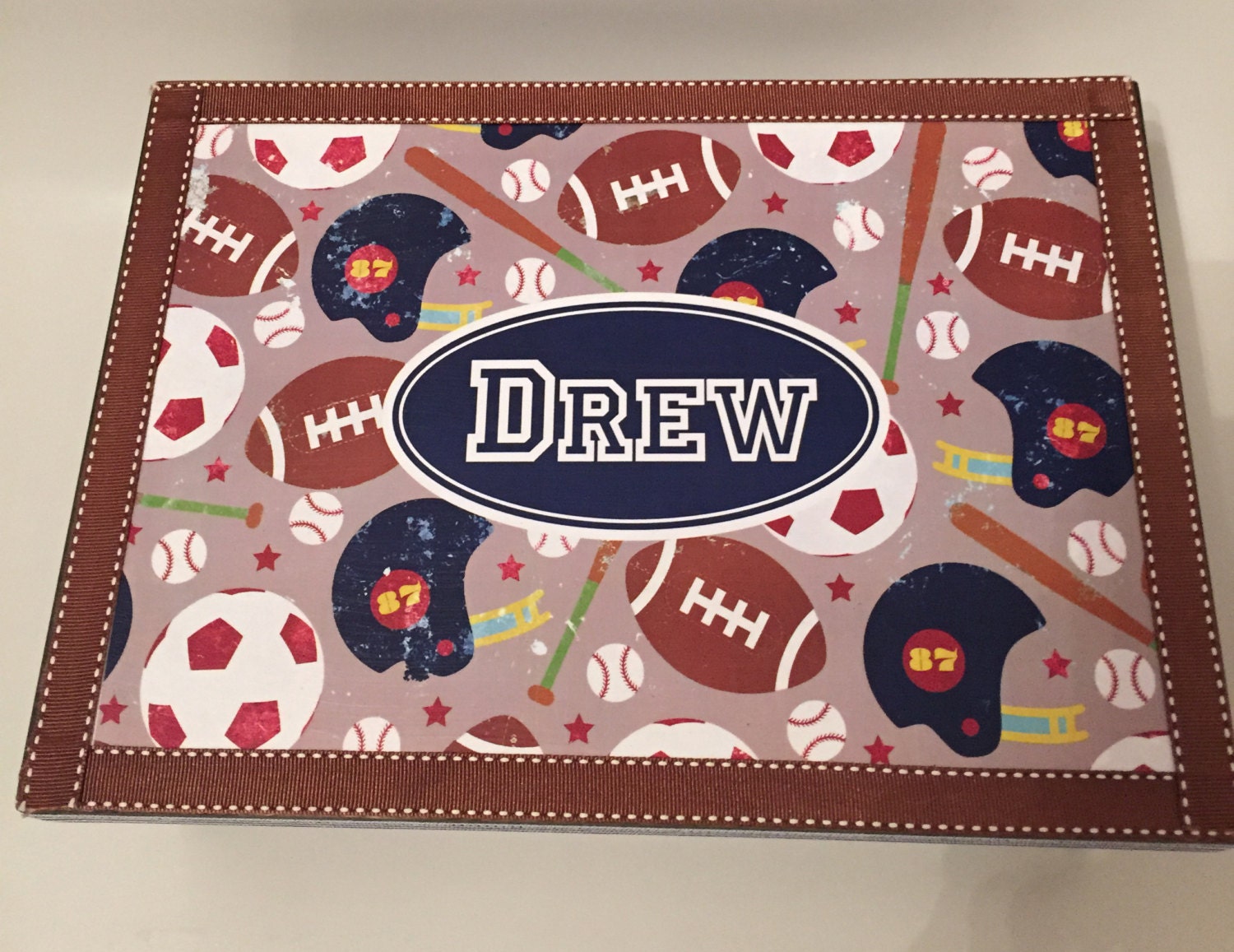 Boys Sports Themed Keepsake Box Etsy