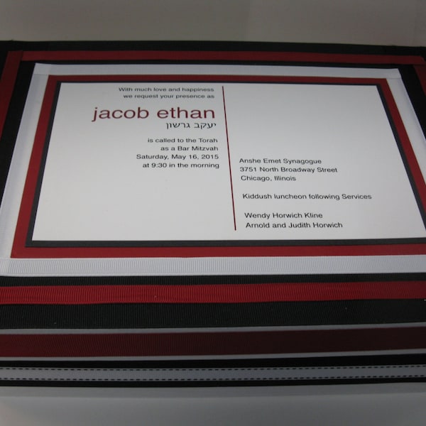 Bar/ Bat Mitzvah Keepsake Box with Invitation