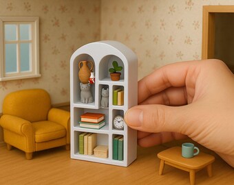 STL File - 1/12 Scale Modern Shelf STL for Dollhouses and Miniature Projects