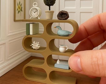 Estante em miniatura para impressão 3D I Móveis modernos para casa de bonecas em escala 1/12