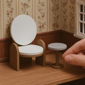 STL File - 1/12 Scale Modern Armchair STL for Dollhouses and Miniature Projects