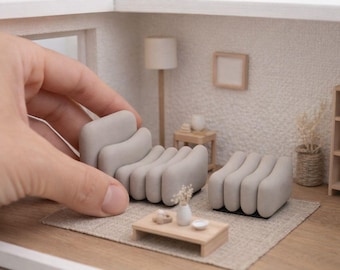 STL File-1:12 Scale Modern Armchair / Couch - Miniature Dollhouse Furniture