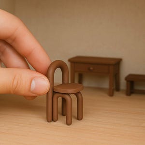 STL File - 1/12 Scale Modern Chair STL for Dollhouses and Miniature Projects