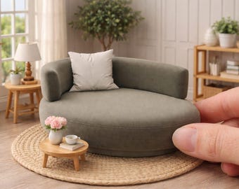 STL File-1:12 Scale  Circular Sofa - Miniature Dollhouse Furniture
