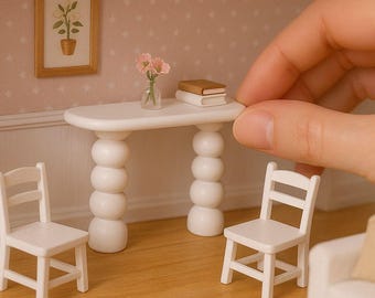 STL File - 1/12 Scale Dining Table STL for Dollhouses and Miniature Projects