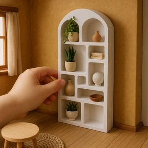 STL File - 1/12 Scale Modern Shelf STL for Dollhouses and Miniature Projects