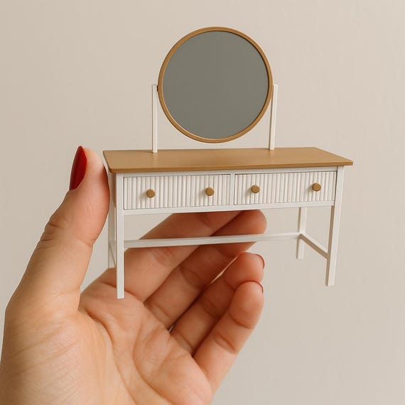 STL File - 1/12 Scale Vanity Table STL for Dollhouses and Miniature Projects
