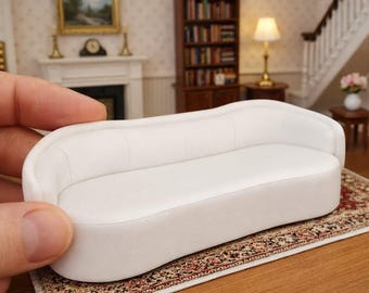 1:12 Scale Curved Sofa STL File – Tufted Dollhouse Furniture (Digital Download)