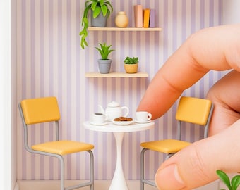 STL File - 1/12 Scale Chair+Table Set STL for Dollhouses and Miniature Projects