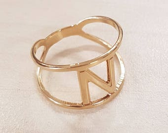 Personalized Ring, Initial Ring, Monogram Ring, Letter Ring, Custom Ring, Gold Letter Ring, Statement Ring, Unique Ring, Gold Ring