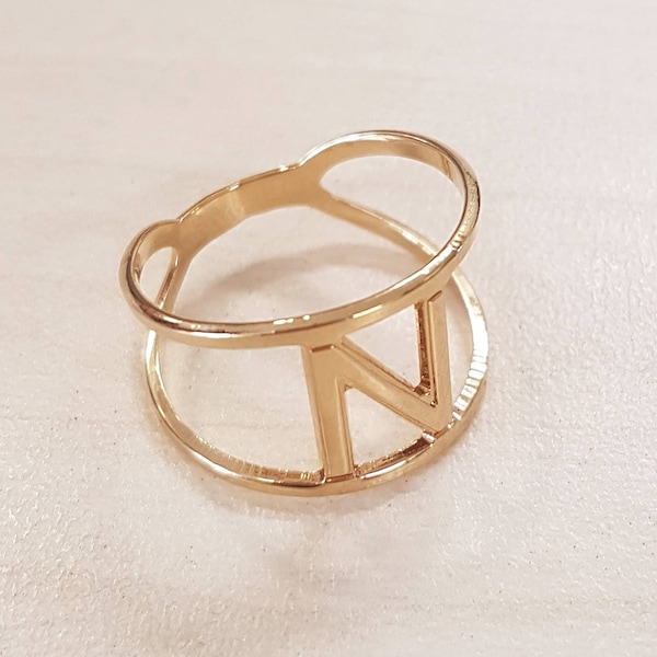Personalized Ring, Initial Ring, Monogram Ring, Letter Ring, Custom Ring, Gold Letter Ring, Statement Ring, Unique Ring, Gold Ring