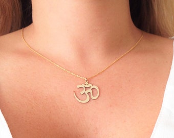 Yoga Necklace, Buddha Necklace, OM Necklace, Meditation Jewelry, Gold Charm Pendant Chain, Yoga Pendant