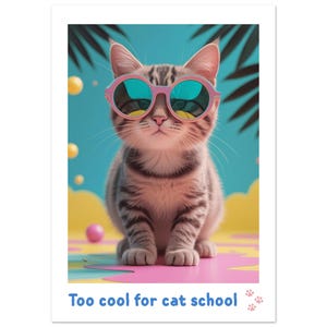 Kitten Poster, Cat Poster, Cat Lover Poster, Cat Art, Funny Wall Decoration
