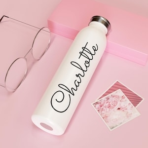 Personalized water bottle, drinking bottle for school, stainless steel, gift for her, eco-friendly bottle, bottle for kids