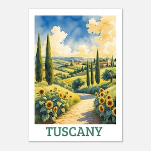 Tuscany travel, Italy, Italy travel poster, Tuscany poster, Tuscany art, Tuscany travel poster