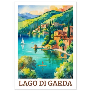 Lake Garda travel, Italy, Italy travel poster, Lake Garda poster, Lake Garda art, Lake Garda travel poster, Lago di Garda