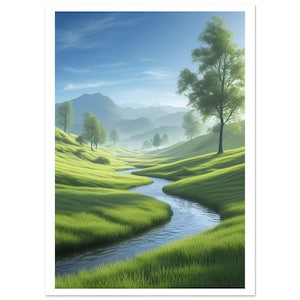 Landscape poster, design poster, poster print, wall picture landscape, wall decoration living room, wall decoration objects, art print living room kitchen hallway