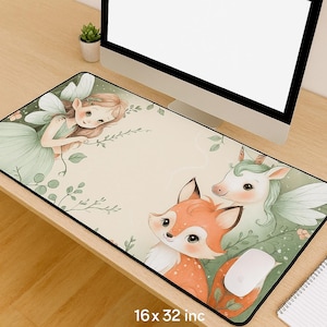 Unicorn desk pad, desk mat for girls, unicorn mouse pad, gift for girls, school enrollment, gift with fairy motif