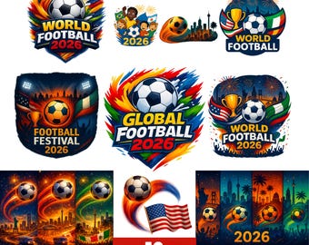 PNG-bundel WK voetbal 2026 | Voetbalontwerpen | Voetbalsublimatie | Sportkunst | Direct downloaden