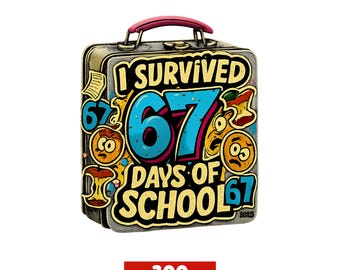 Italiaanse Brainrot PNG I Survived 67 Days of School SVG, 6-7 shirt digitale download
