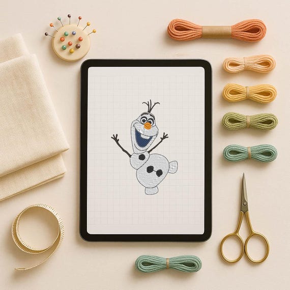 刺繍デザイン アナと雪の女王 オラフ - 4x4 フープ - Etsy 日本