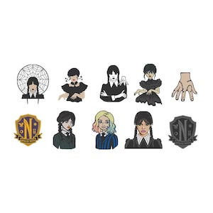Embroidery Design Mega Pack Gothic Girl Characters Inspired
