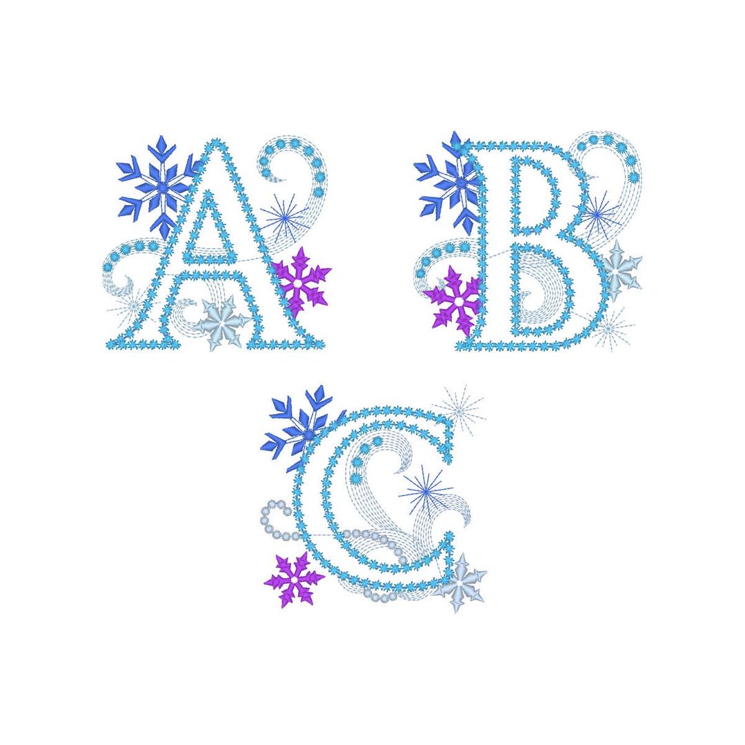 Embroidery Design Applique Frozen Letters - 2 Sizes - Etsy